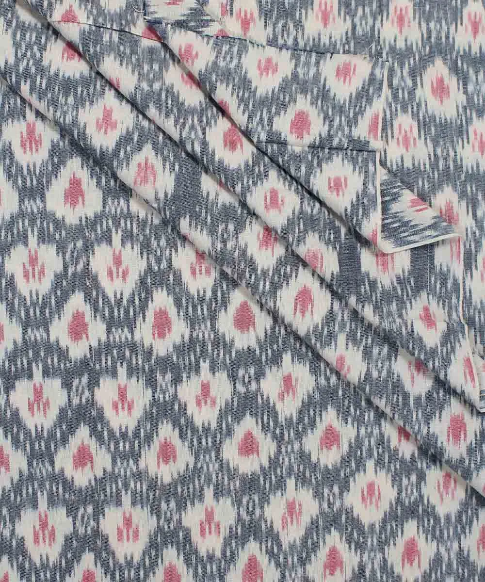 0.9m Handwoven Pochampally Ikat Blue Cotton Fabric