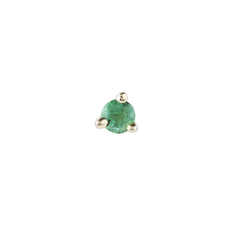 2 mm Emerald Dot Stud (Single)