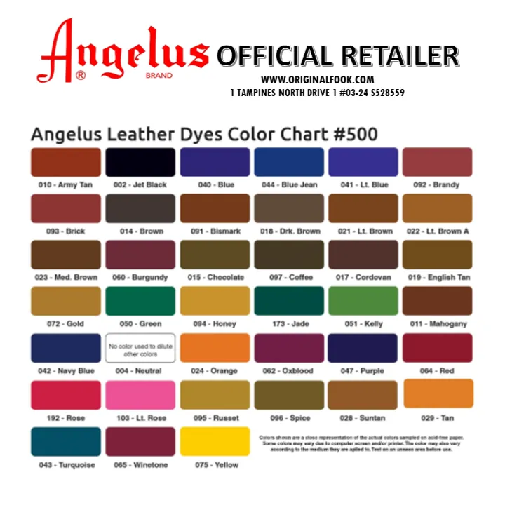 (39 Colors) Angelus Leather Dye 3oz