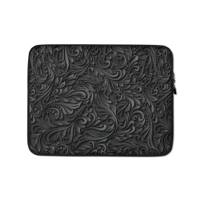 3D Black Ornament Pattern Laptop Sleeve