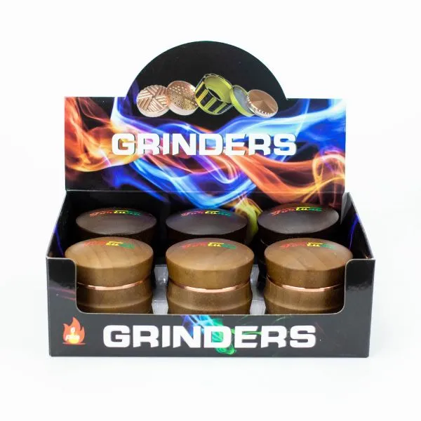 4 Parts Bamboo Cover Grinder Box of 6