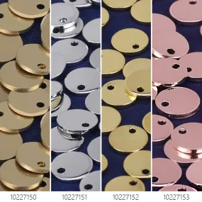 5/16 Brass Round Stamping Blank Disc with 1 Hole Charms Bulk Stamping Supplies 10pcs 102271