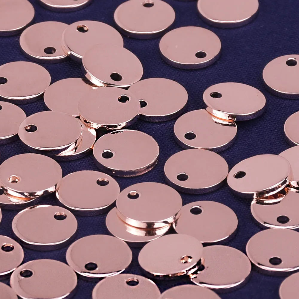 5/16 Brass Round Stamping Blank Disc with 1 Hole Charms Bulk Stamping Supplies 10pcs 102271