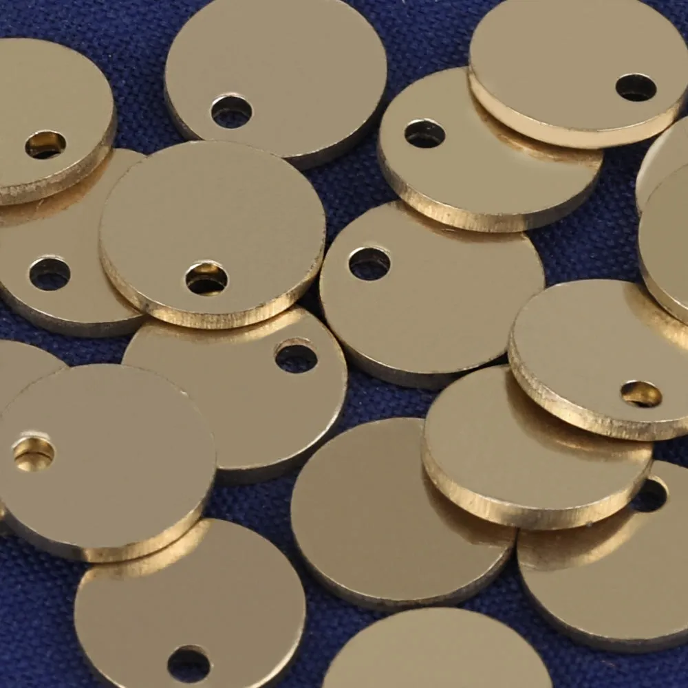 5/16 Brass Round Stamping Blank Disc with 1 Hole Charms Bulk Stamping Supplies 10pcs 102271