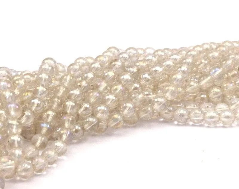 Ab Glass 6mm Beads T015