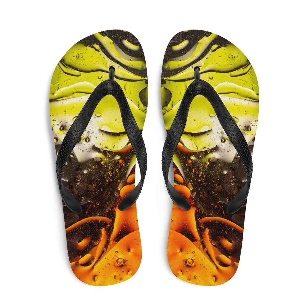 Abstract 02 Orange Lime Flip-Flops