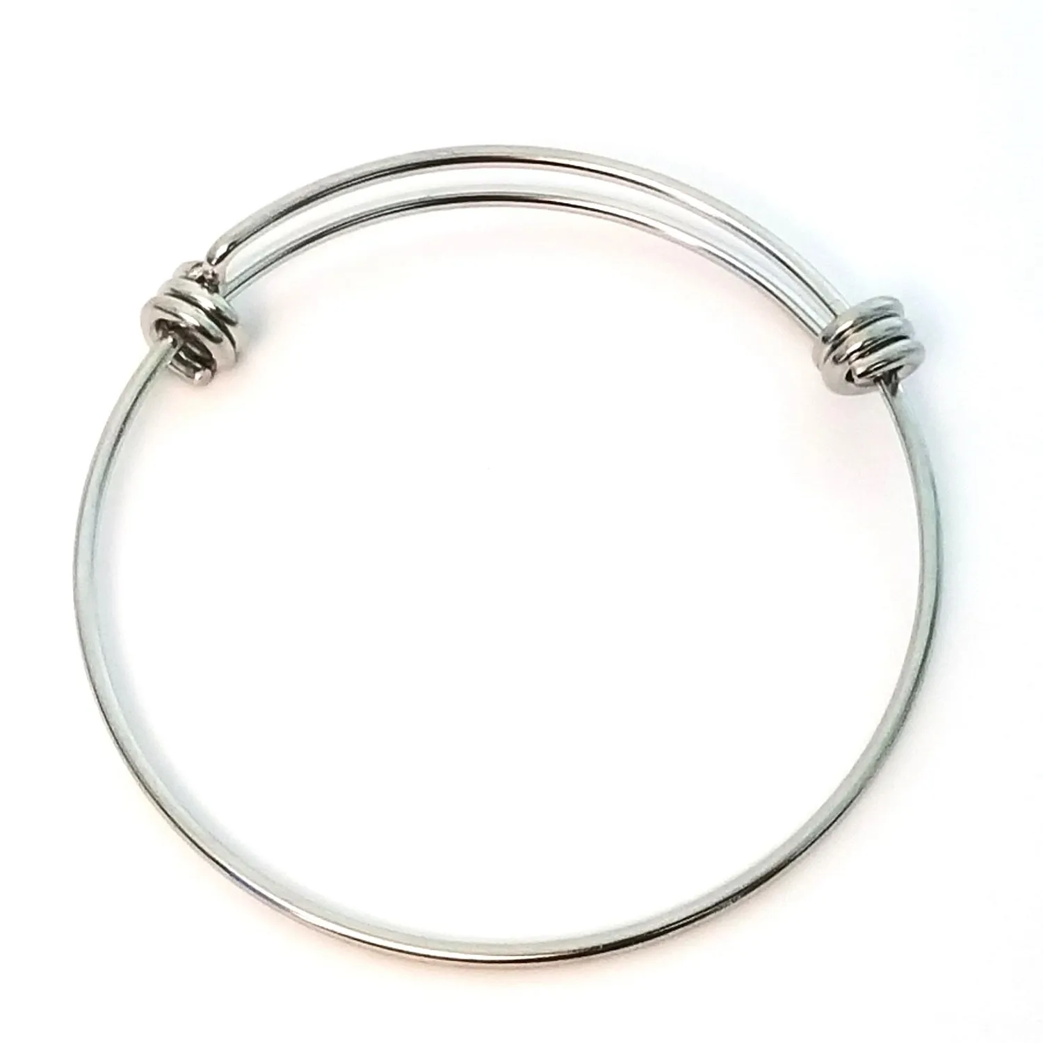 Adjustable Bangle, 1.7mm thick Stainless Steel Expandable Bracelets, Bulk, 60mm wide, Lot Size 50, #1806