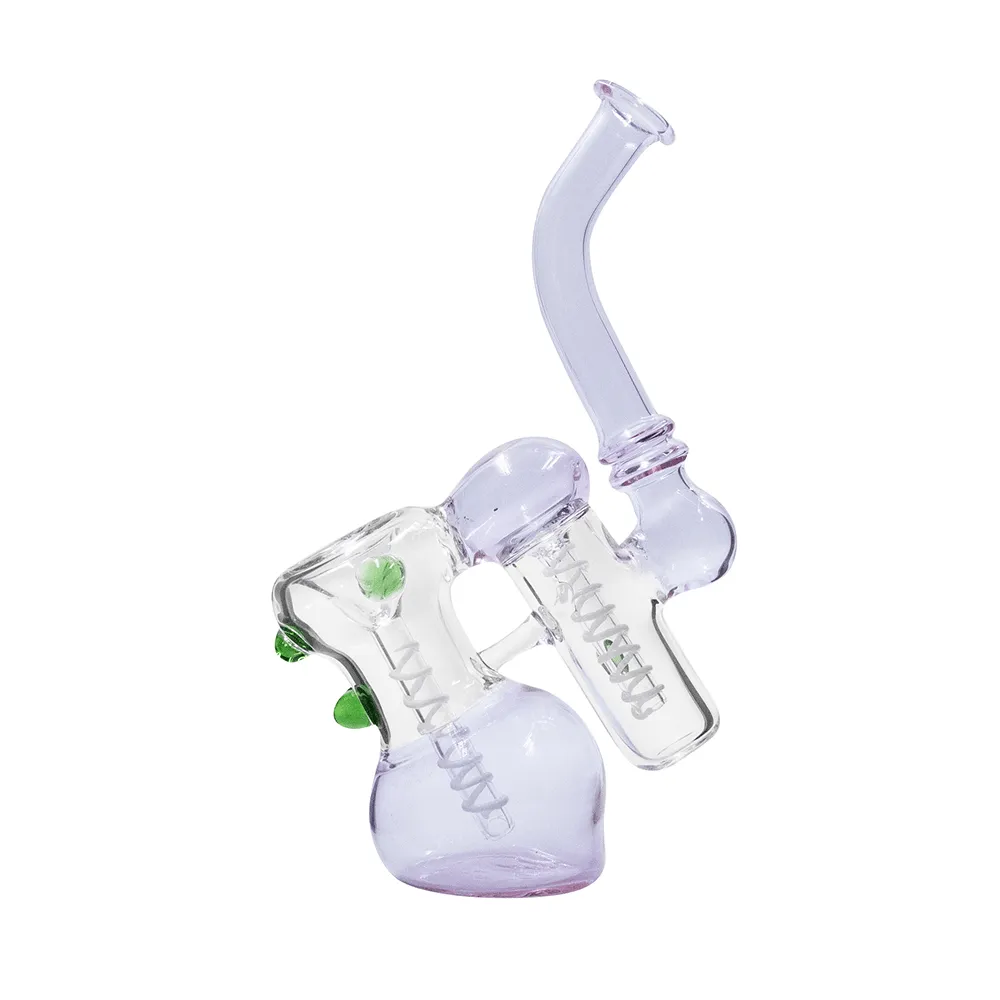 AMETHYST DOUBLE CHAMBER GLASS BUBBLER