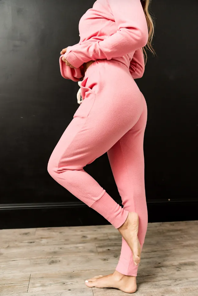 Ampersand Avenue Jogger Performance Fleece - Pink Tulip