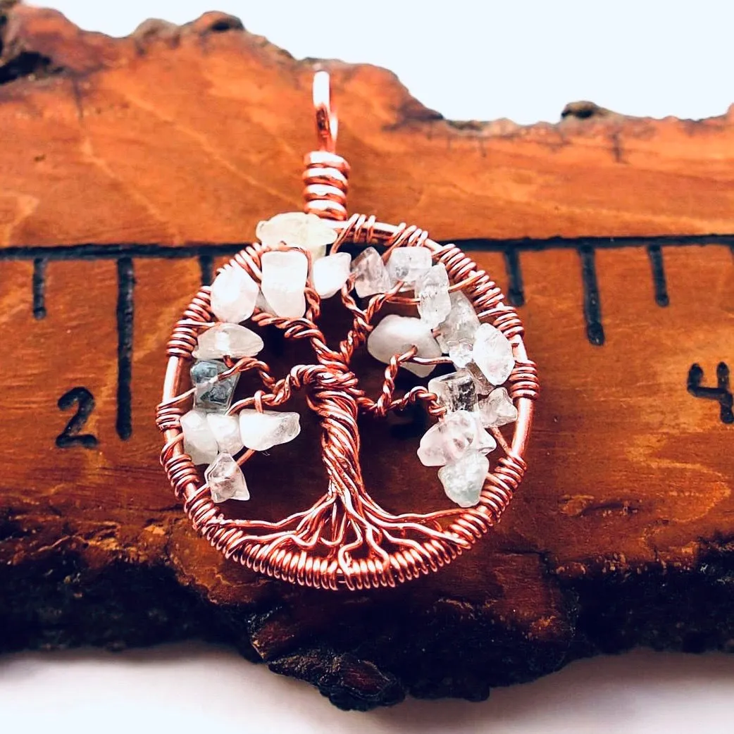 Aquamarine Tree of Life Pendant