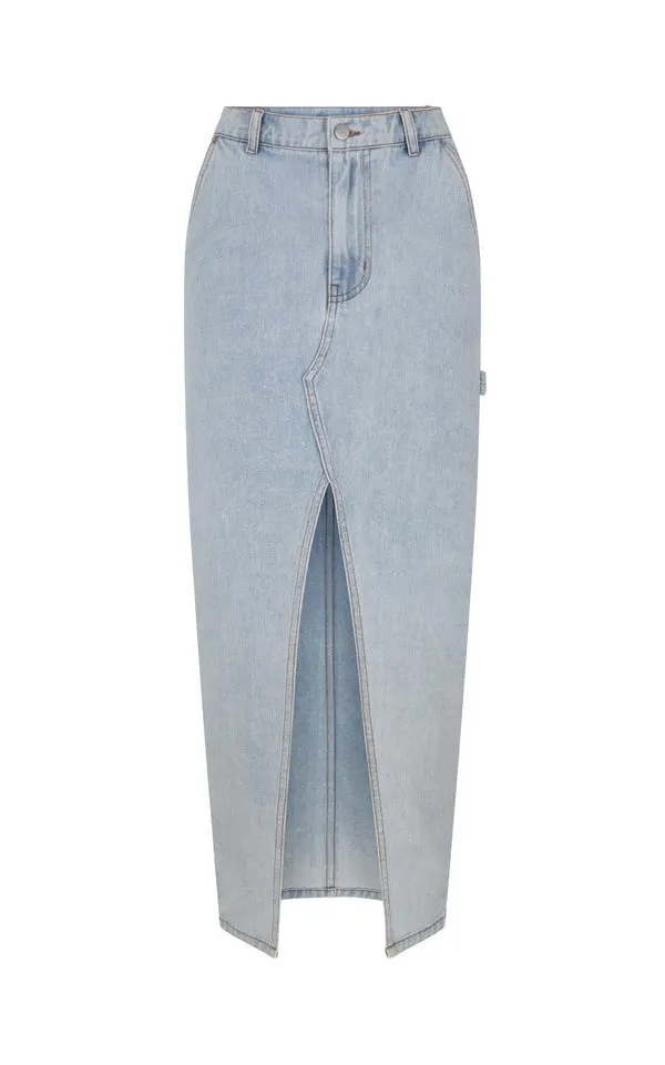 Araminta James | Good Days Denim Skirt Washed Blue