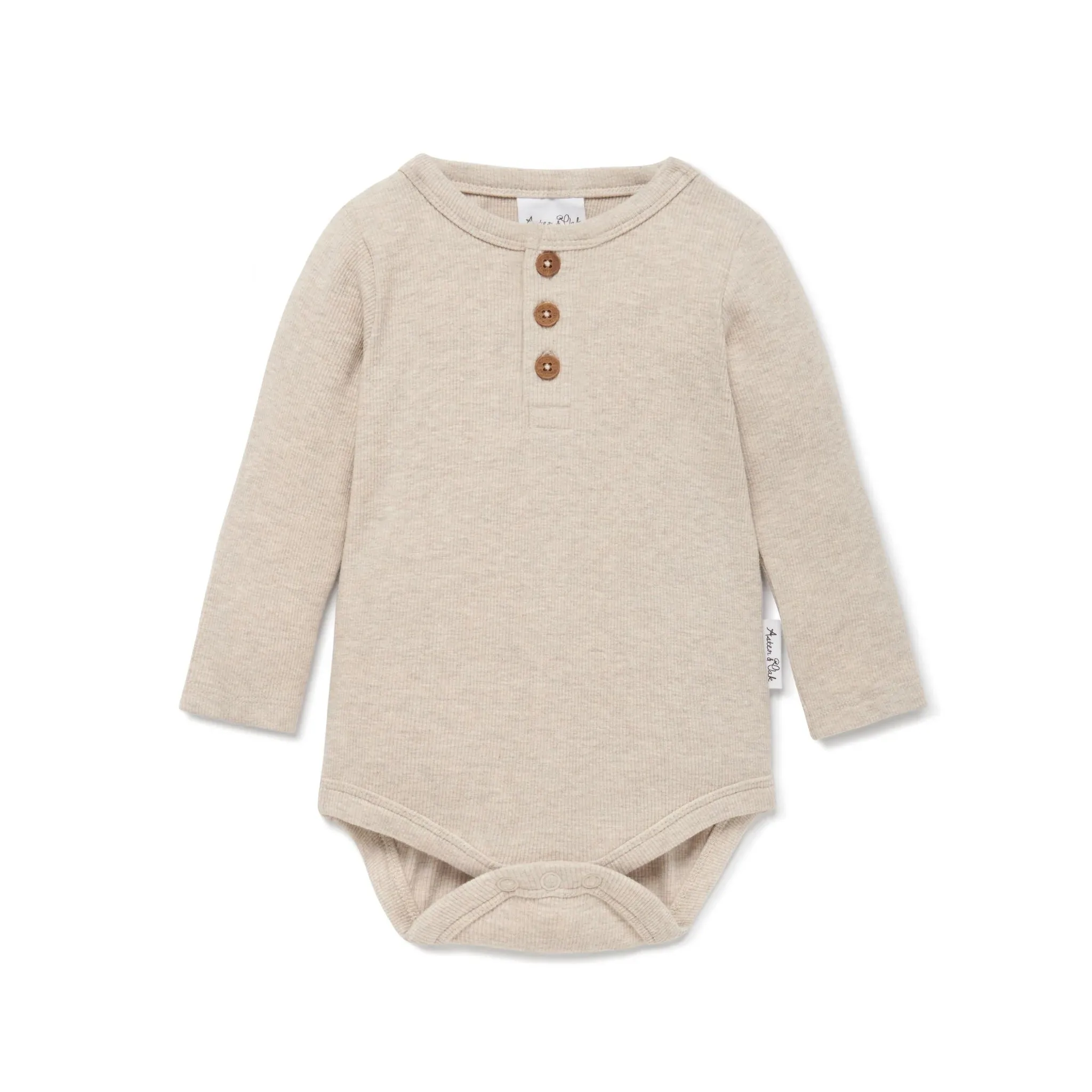 Aster and Oak Bodysuit Long Sleeve - Oatmeal Marle