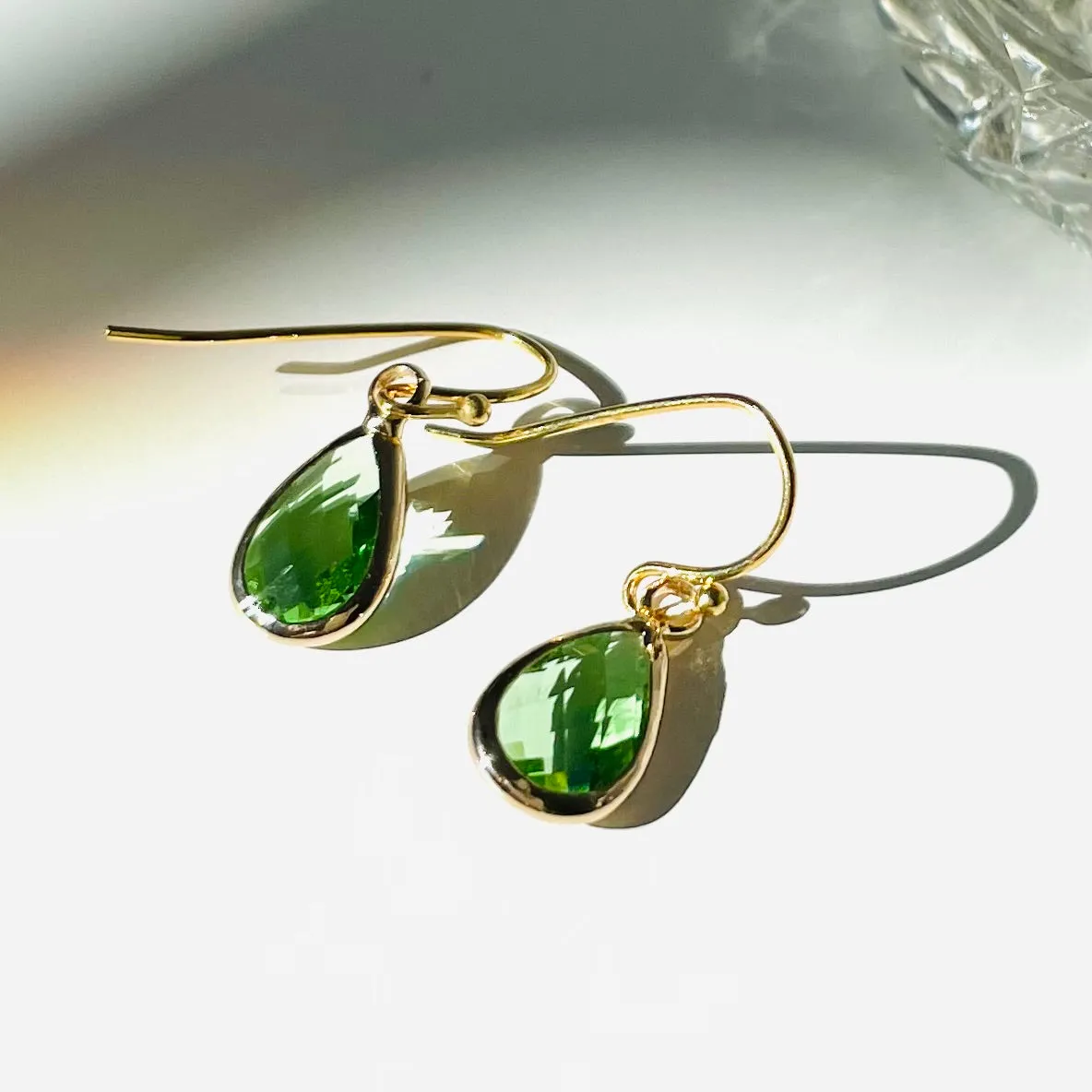 Augusta Peridot Crystal Earrings