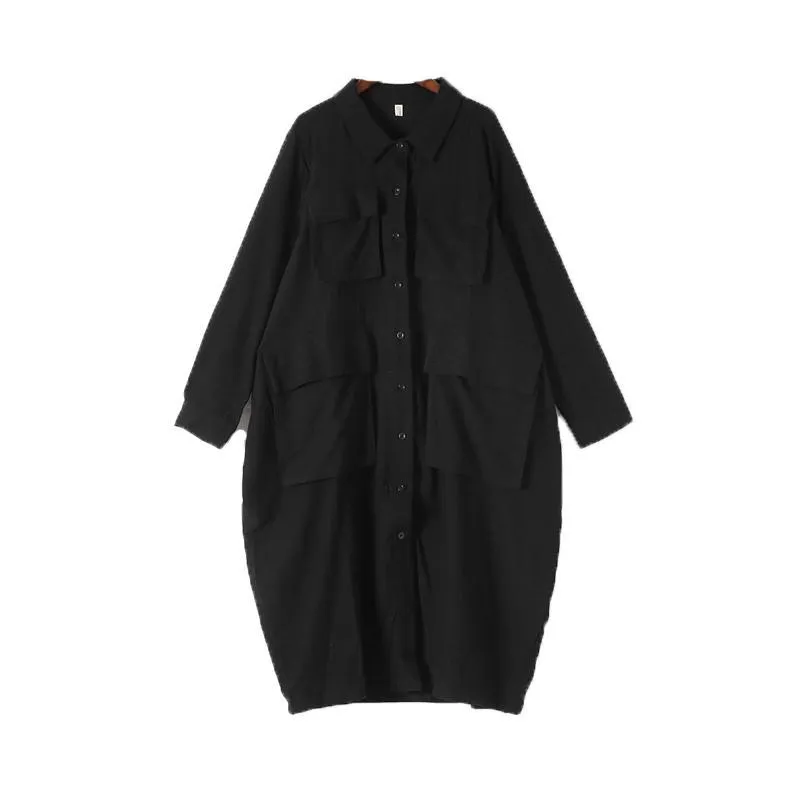 BABAKUD Autumn Loose Large Size Long Sleeve Shirt Dress