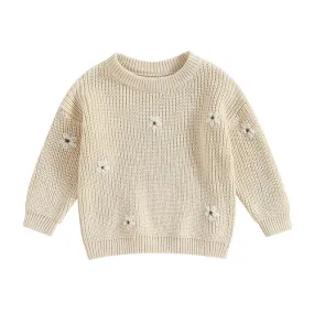 Baby/Little Kids Sweater - White Floral Accent