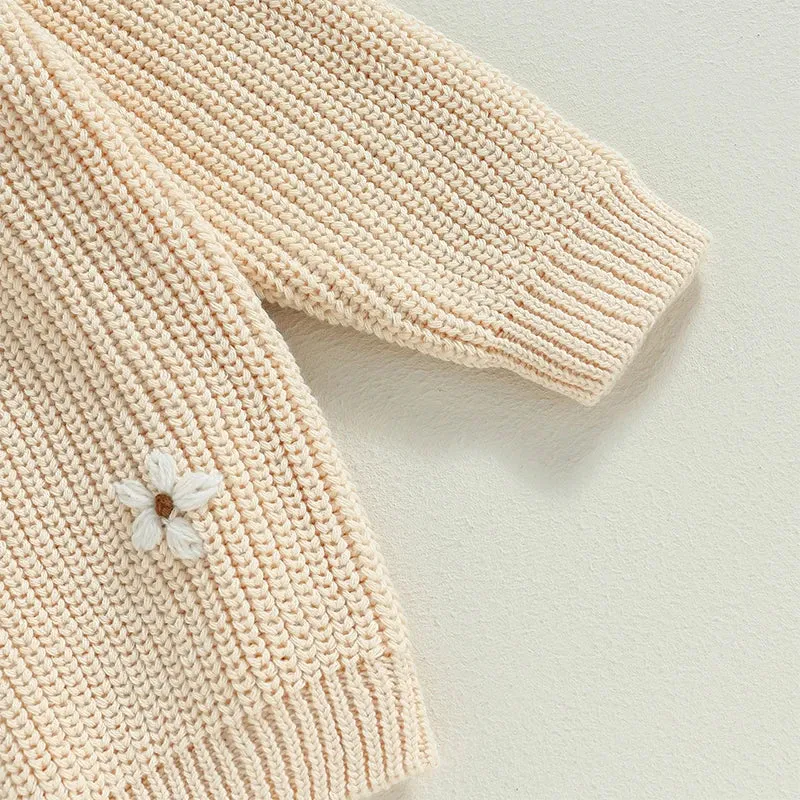 Baby/Little Kids Sweater - White Floral Accent