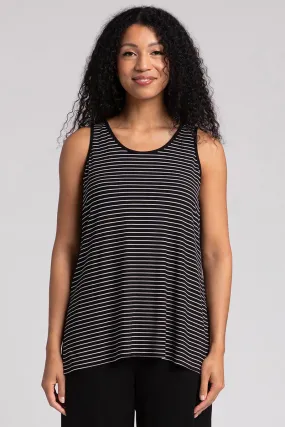 Bamboo Reversible Go To Tank | Blk/Wht Pinstripe