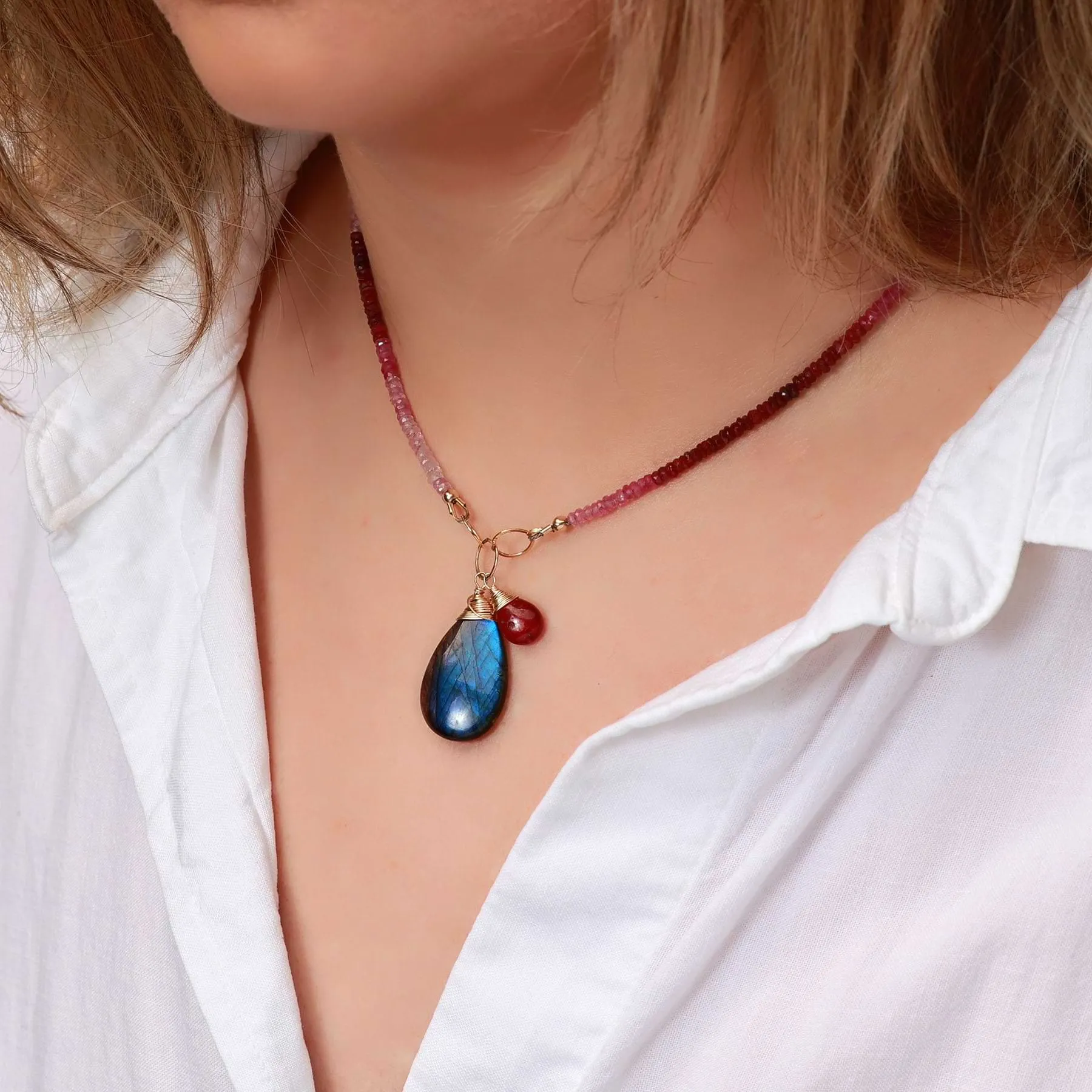 Bella II - Ombre Ruby Necklace