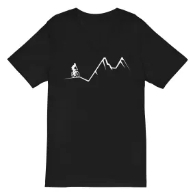 Berge - Radfahren - (F) (12) - Unisex V-Neck Tee | Bella   Canvas 3005