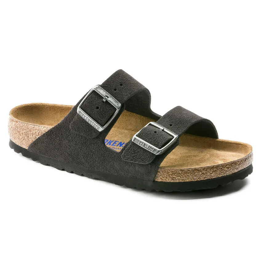 Birkenstock UNISEX Arizona Soft Footbed Suede Leather (Velvet Grey - Narrow Fit)