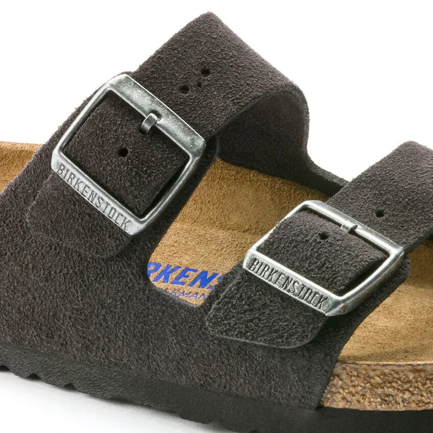 Birkenstock UNISEX Arizona Soft Footbed Suede Leather (Velvet Grey - Narrow Fit)