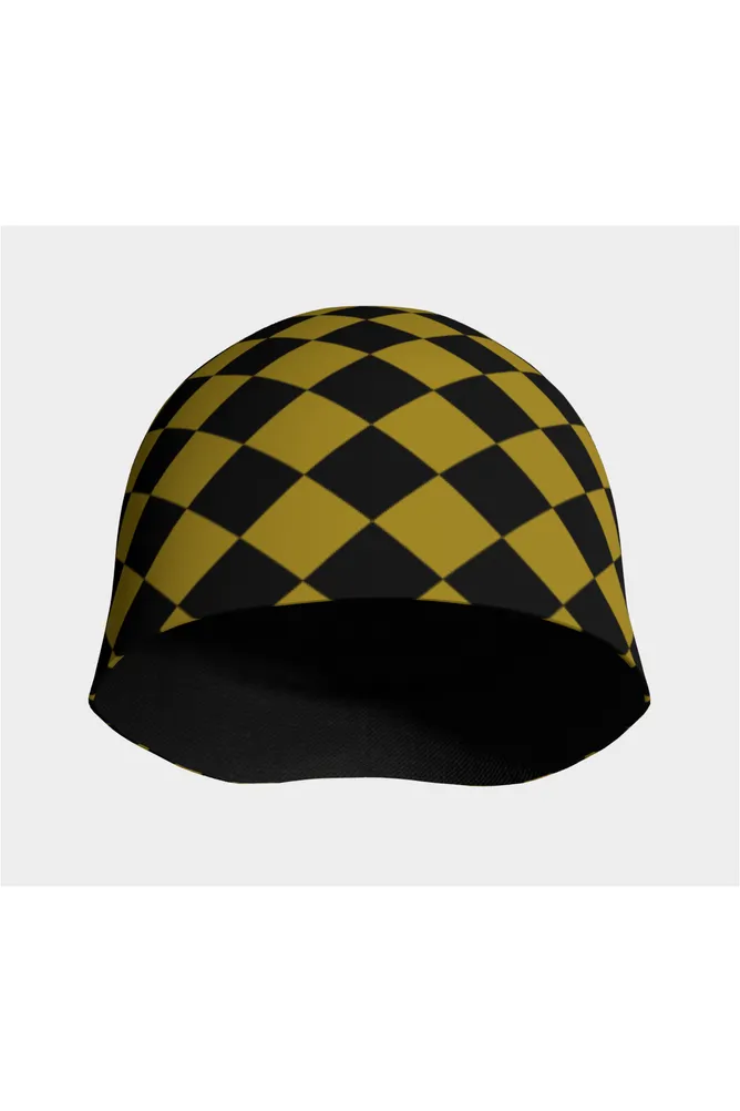 Black and Gold Diamonds Beanie