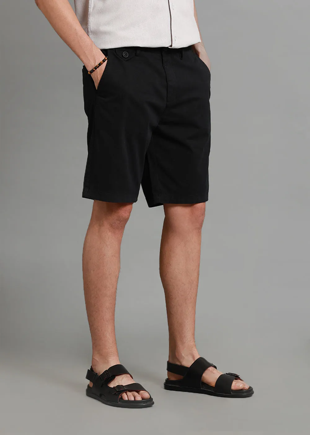 Black Cotton Shorts