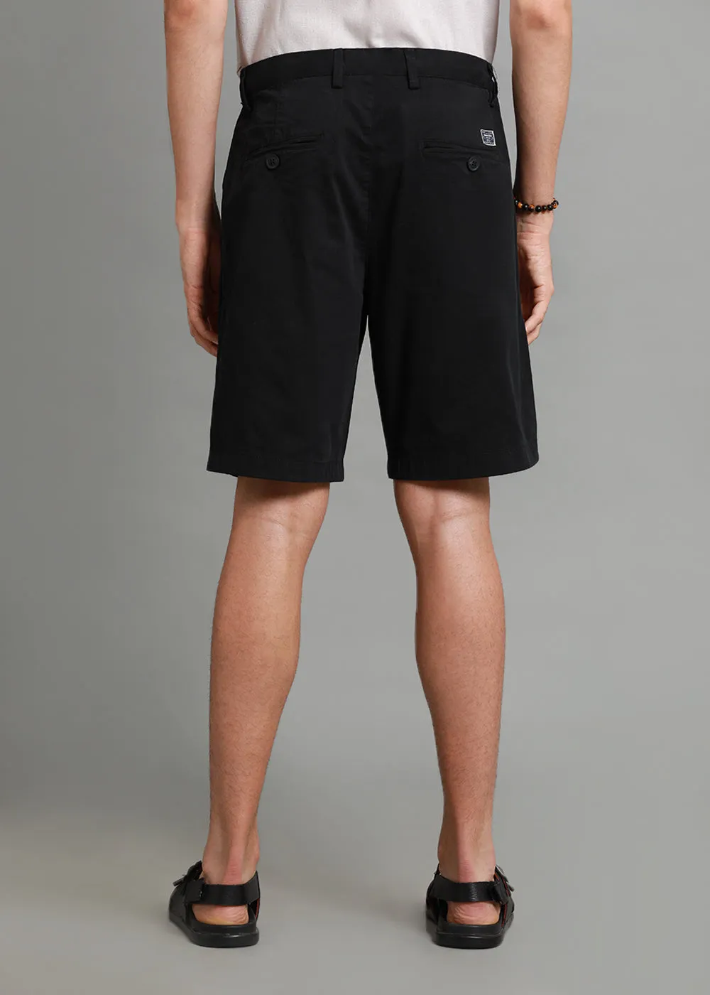 Black Cotton Shorts