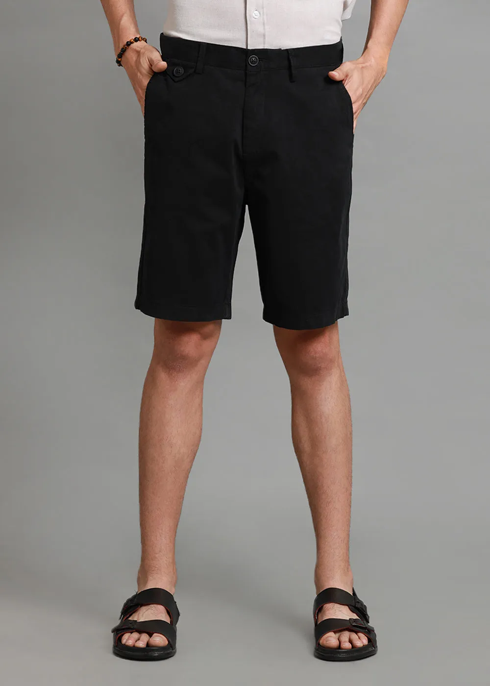 Black Cotton Shorts