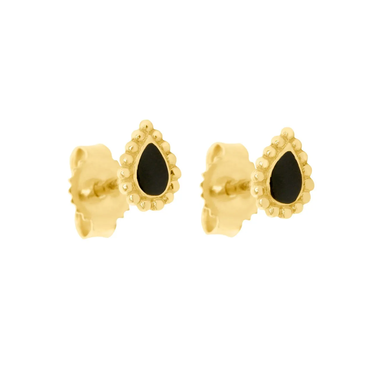 Black Lucky Cashmere Earrings, Yellow Gold