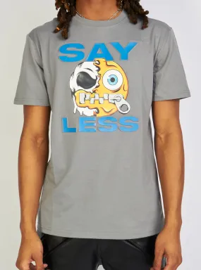 Black Pike T-Shirt - Say Less Smiley - Grey - BS3054