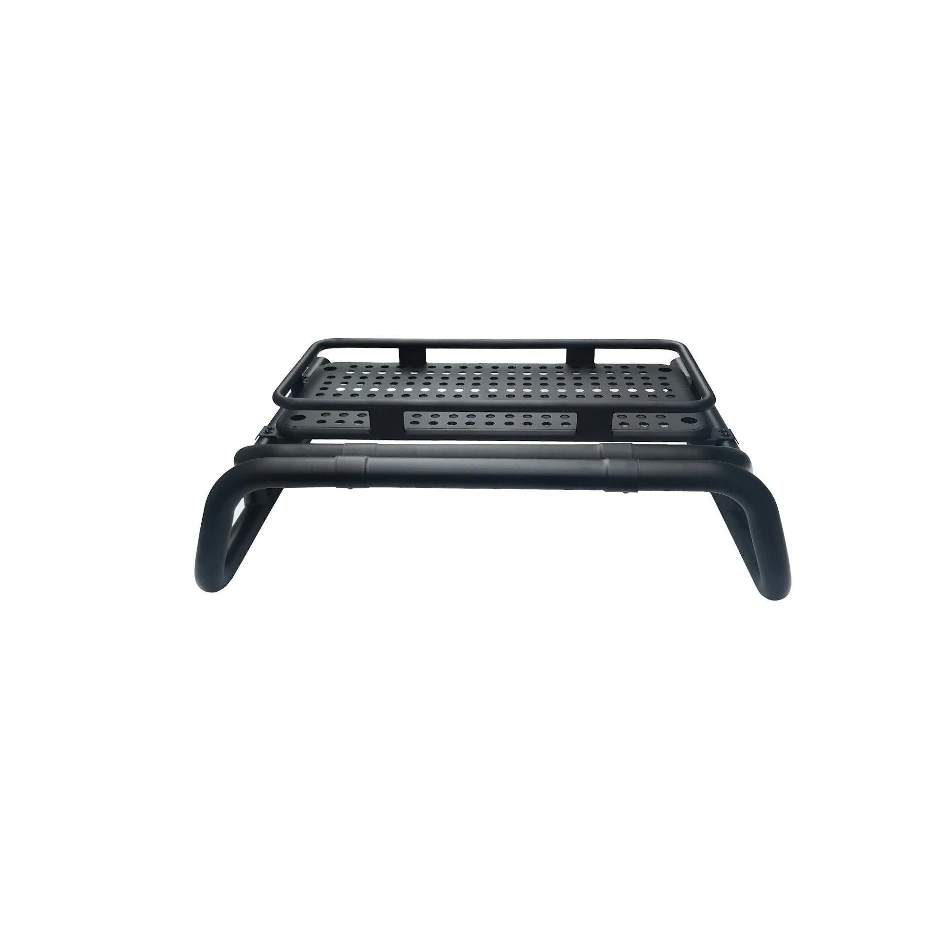 Black SUS201 Long Arm Roll Bar with Cargo Basket Rack for the Renault Alaskan