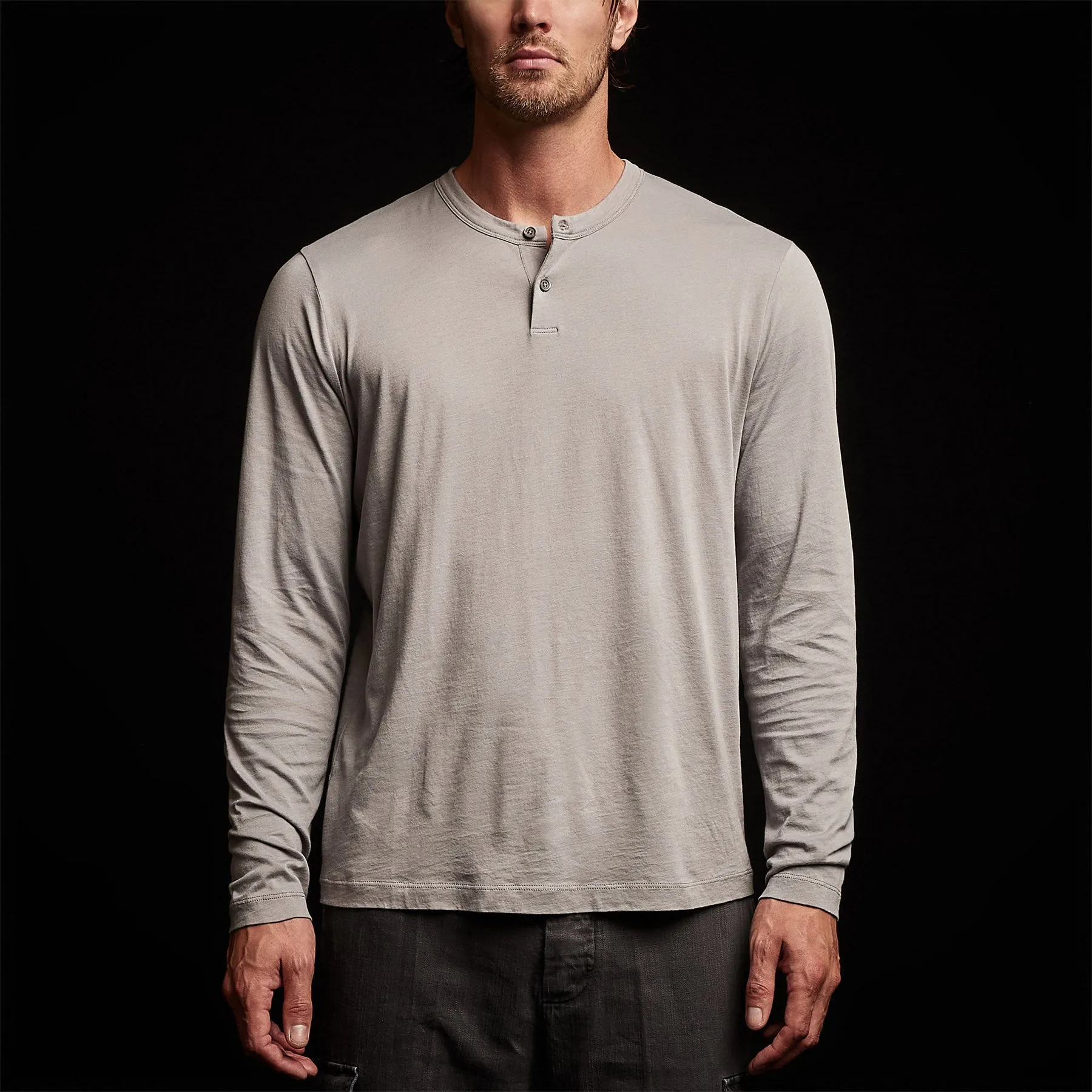 Brushed Lotus Henley - Silver Grey