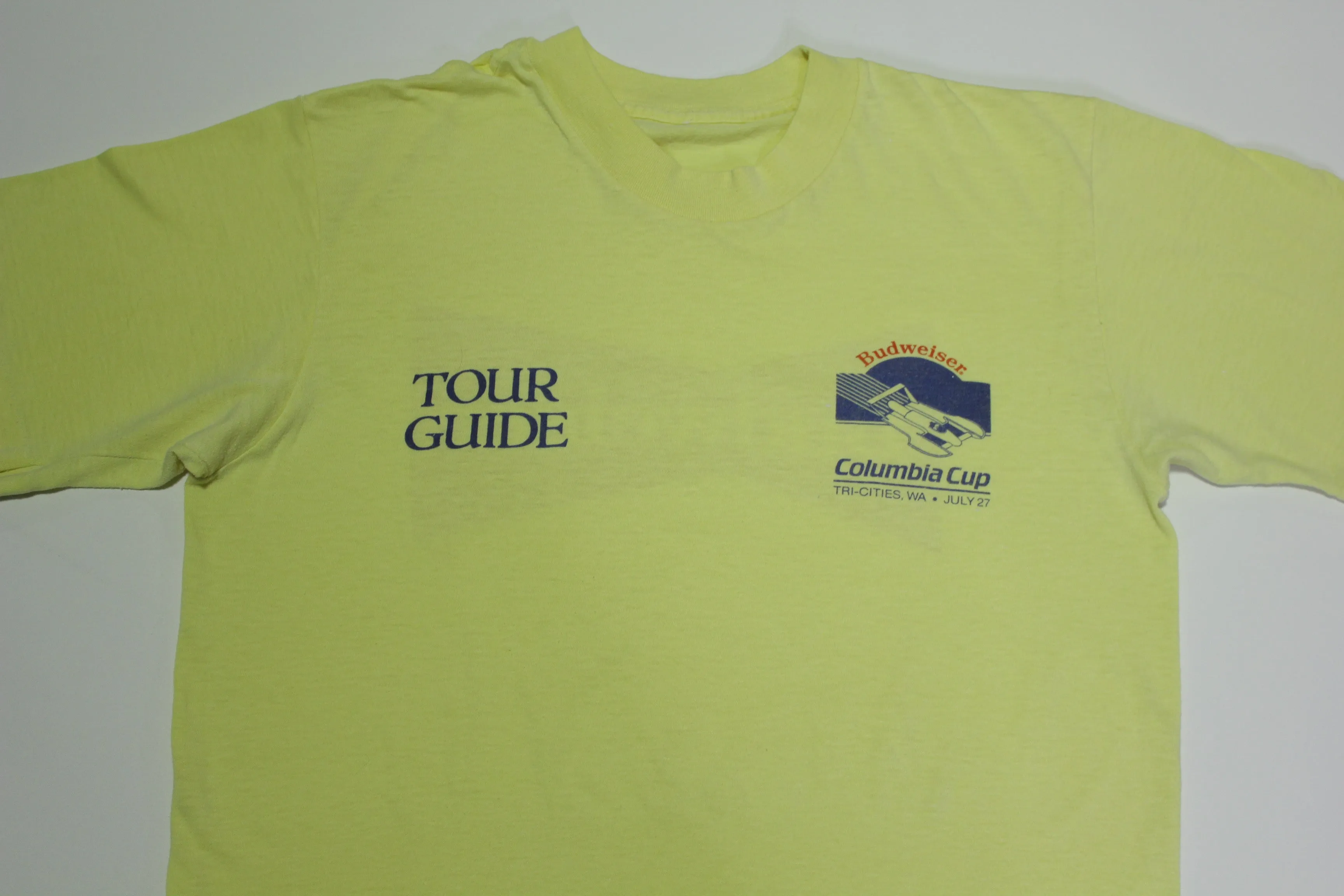 Budweiser Columbia Cup Vintage July 27th Tri-Cities Tour Guide 80's Screen Stars T-Shirt