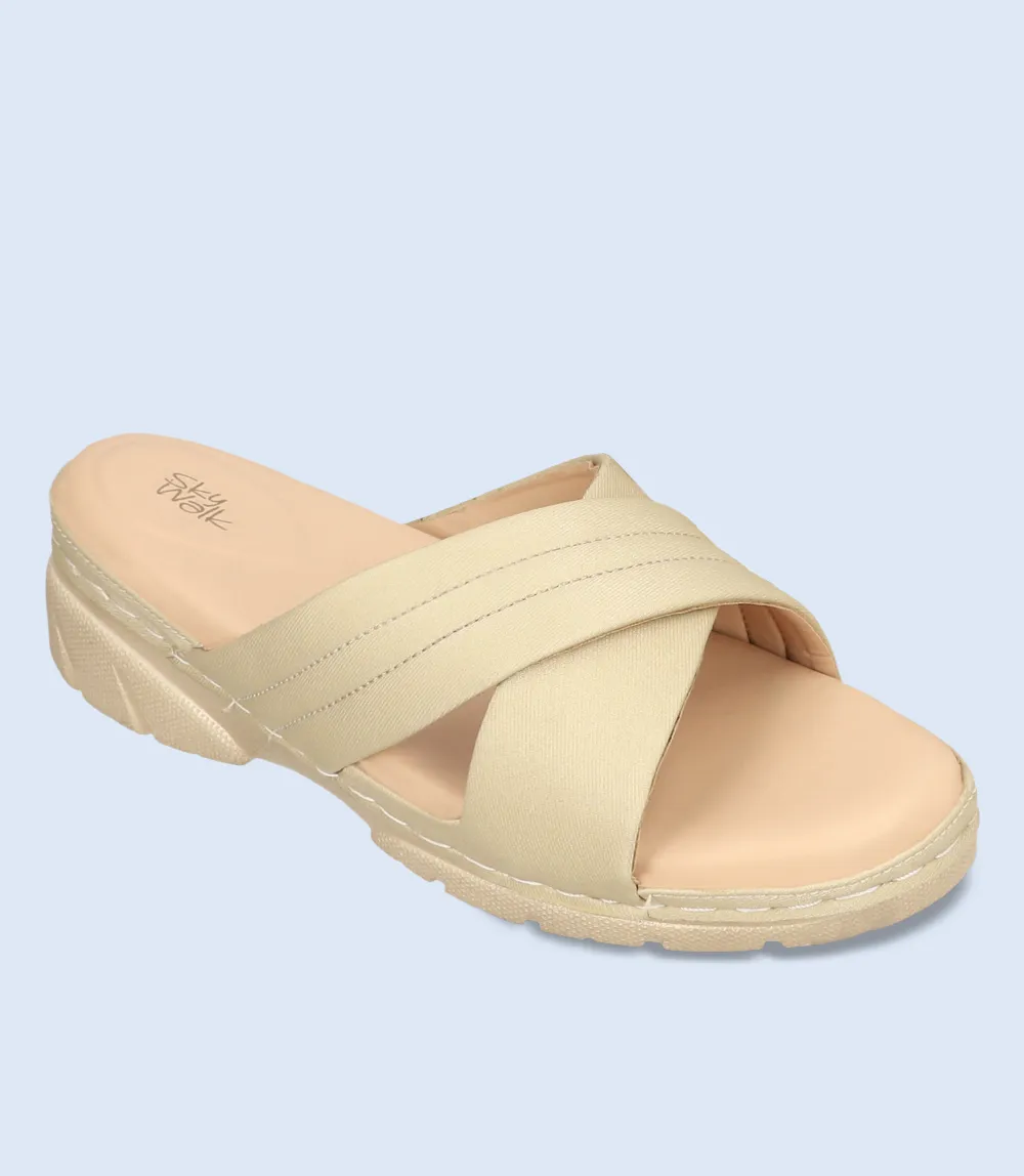 BW7918-BEIGE-Women Comfort Slipper