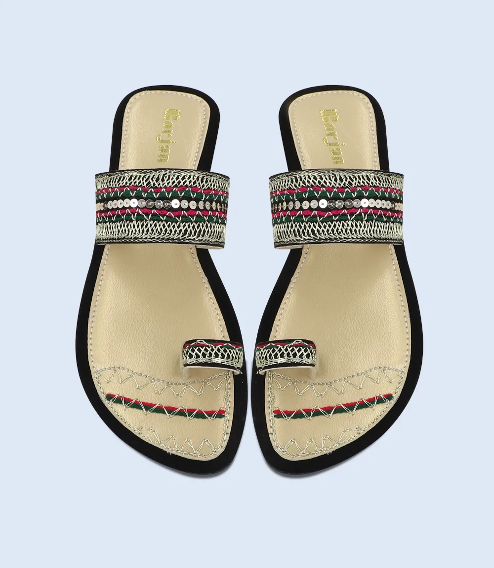 BW9468-BLACK/MLTY-Women Chappal