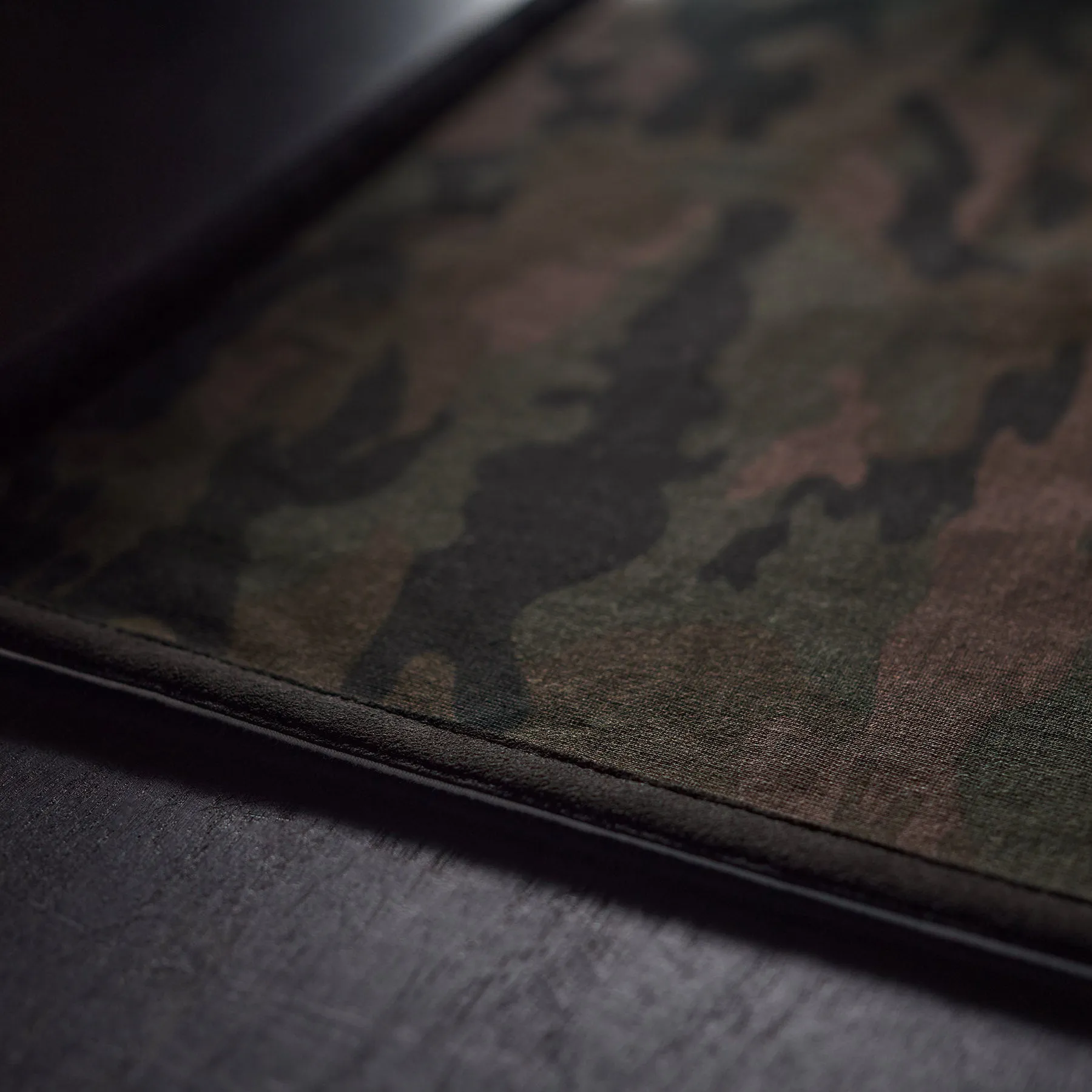 Camo Placemat with Suede Trim - Forest Camo/Black