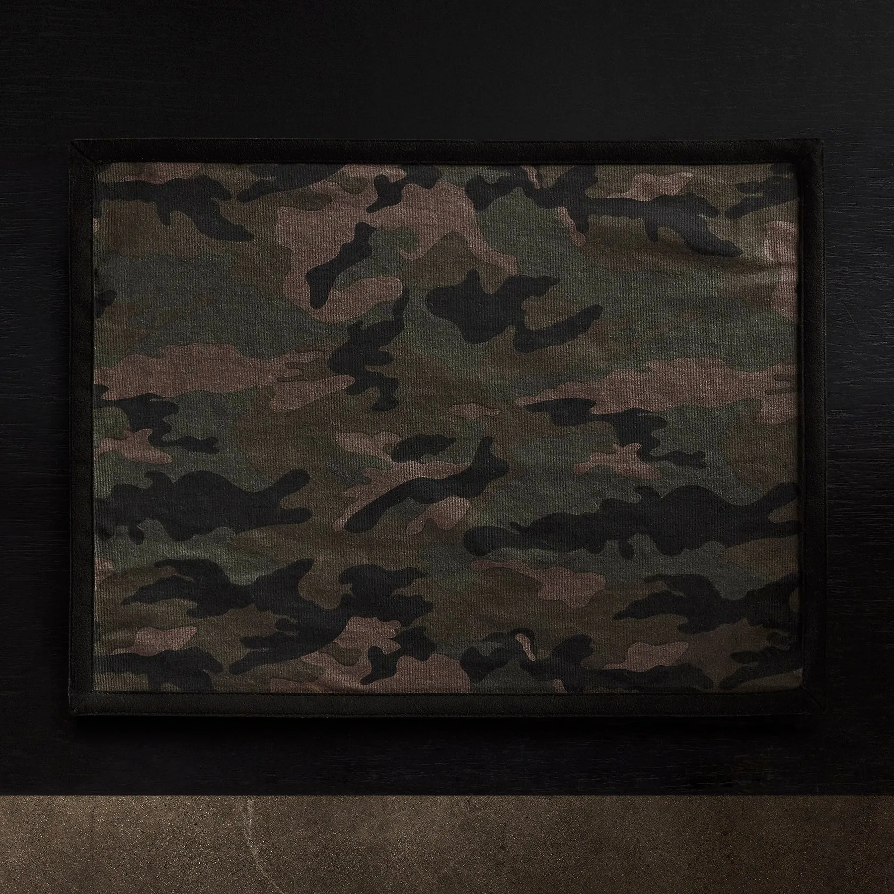 Camo Placemat with Suede Trim - Forest Camo/Black