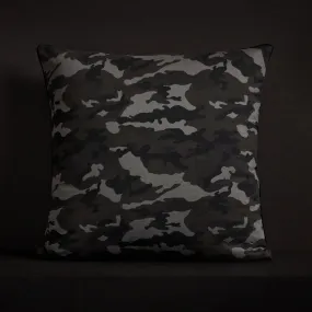 Camo Throw Pillow With Piping - Night Camo