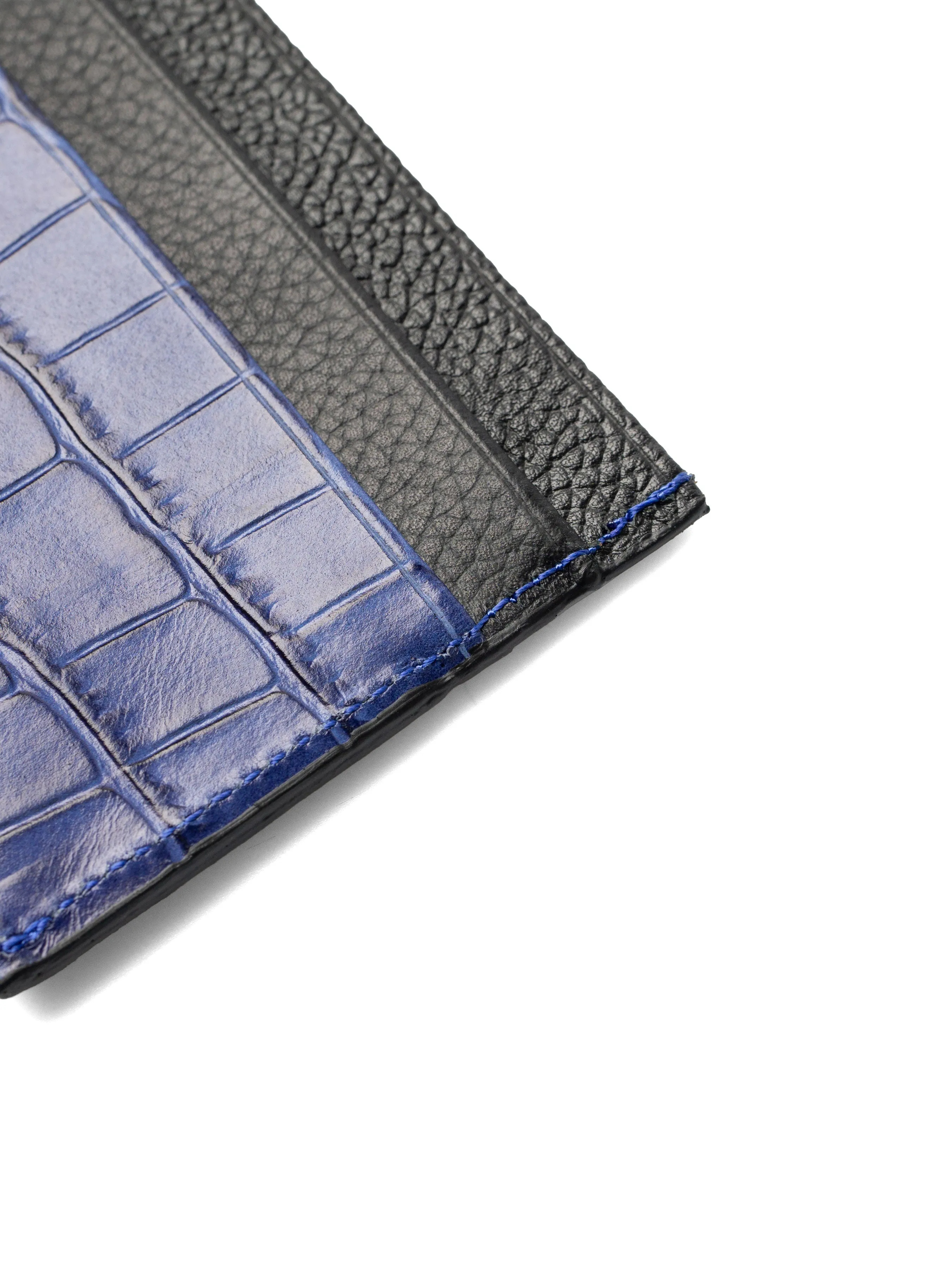 Card Holder - Royal Blue Matte Croco Leather