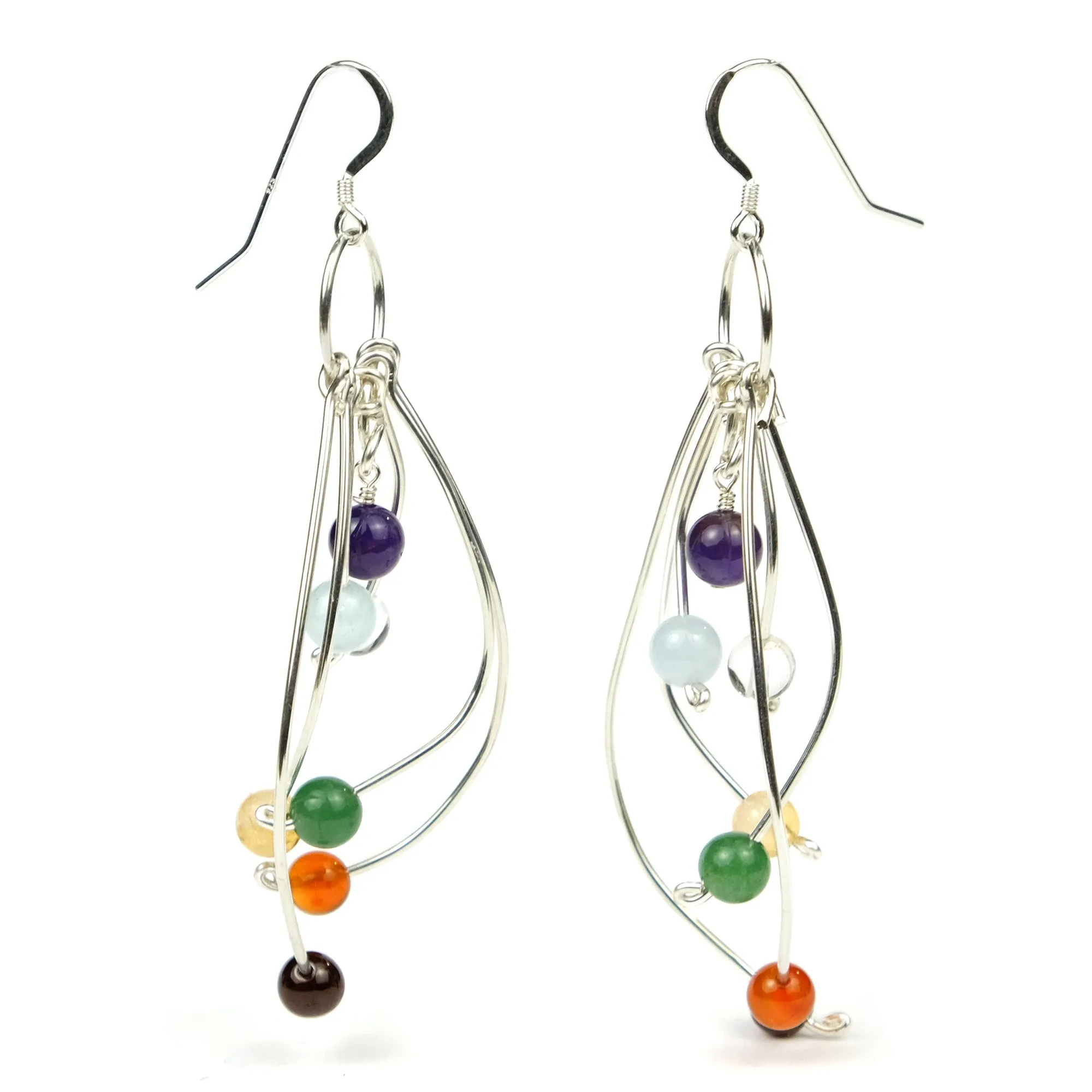 Chakra Earrings with Sterling Silver French Ear Wires