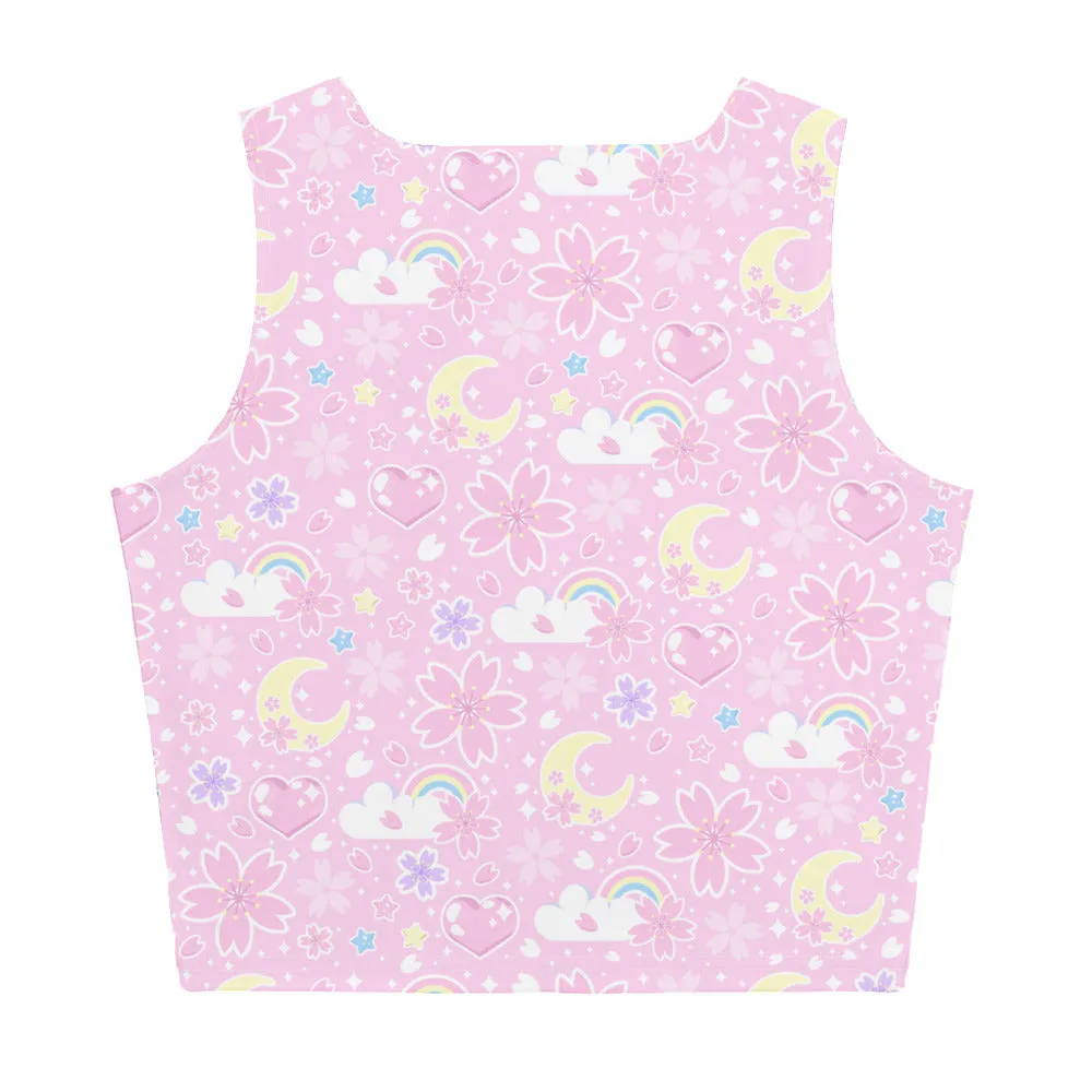 Cherry Blossom Dreams Pink Crop Top