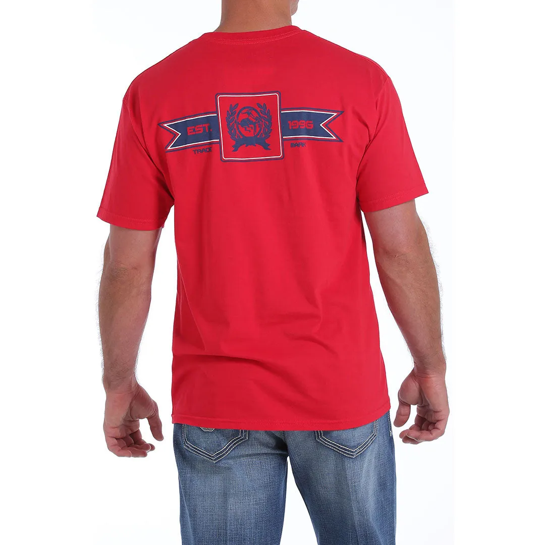 Cinch Classic Crew Neck Logo Red Tee