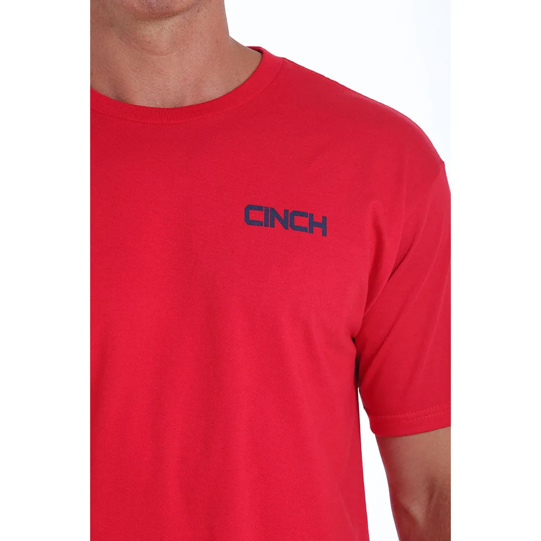 Cinch Classic Crew Neck Logo Red Tee