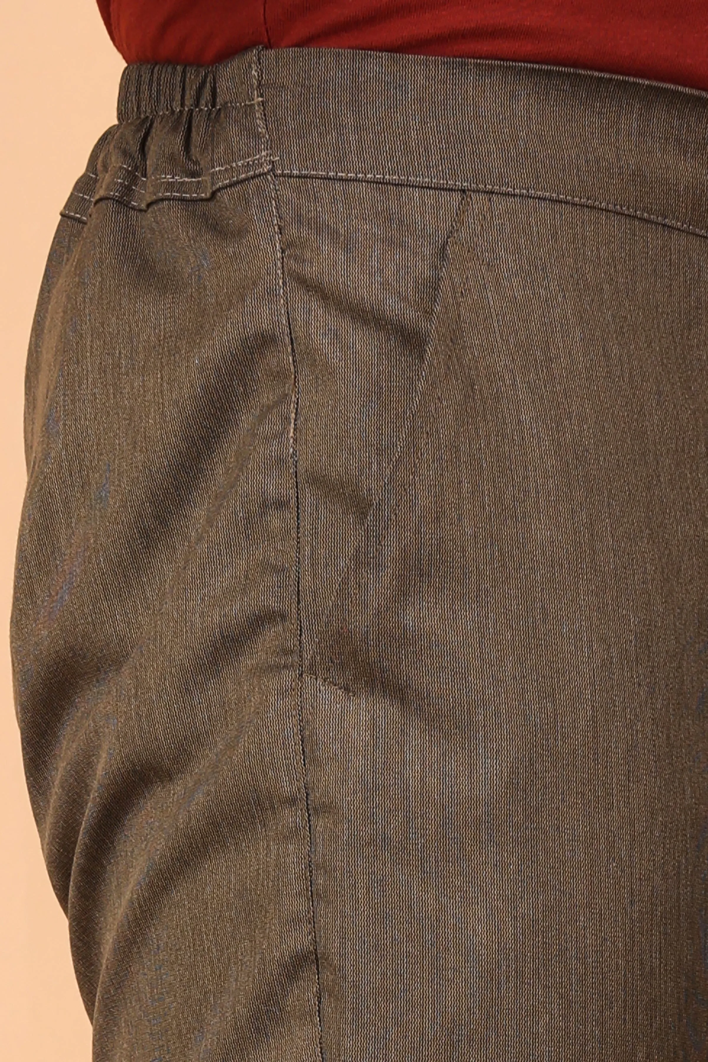 Cinnamon Textured Comfort Fit Trousers