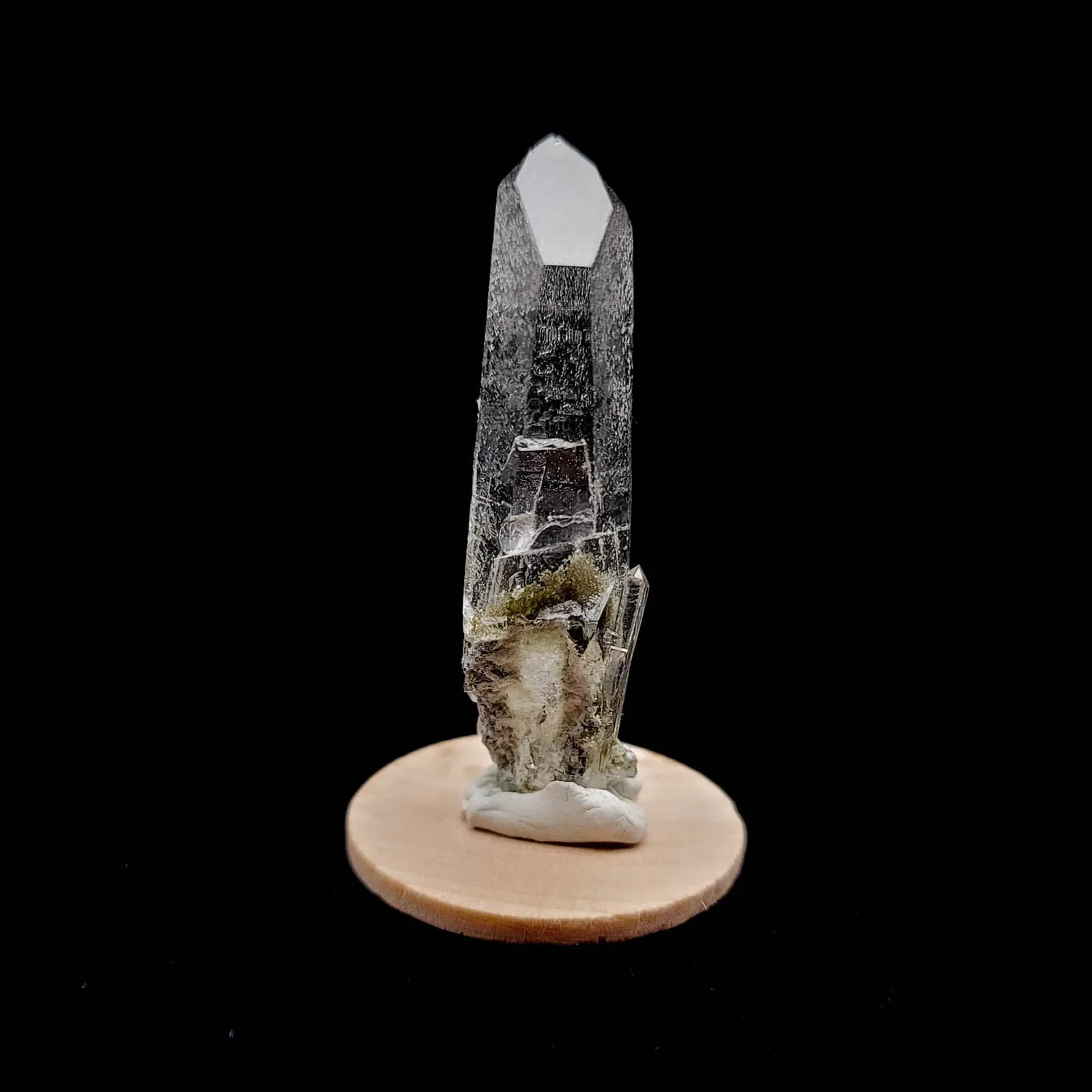 Clear Chlorite Quartz Etched Point, Super Clear-2