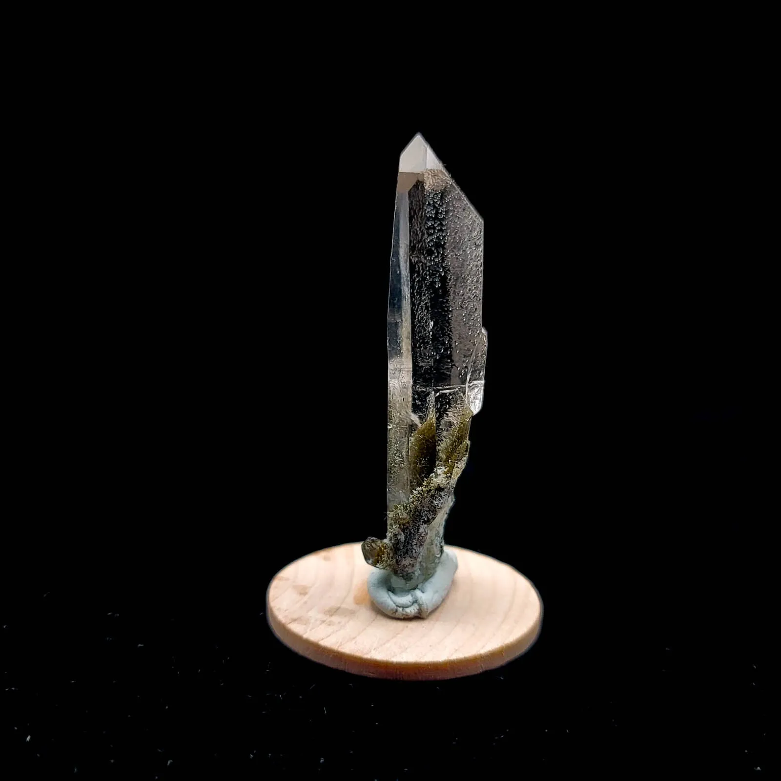 Clear Chlorite Quartz Etched Point, Super Clear-2