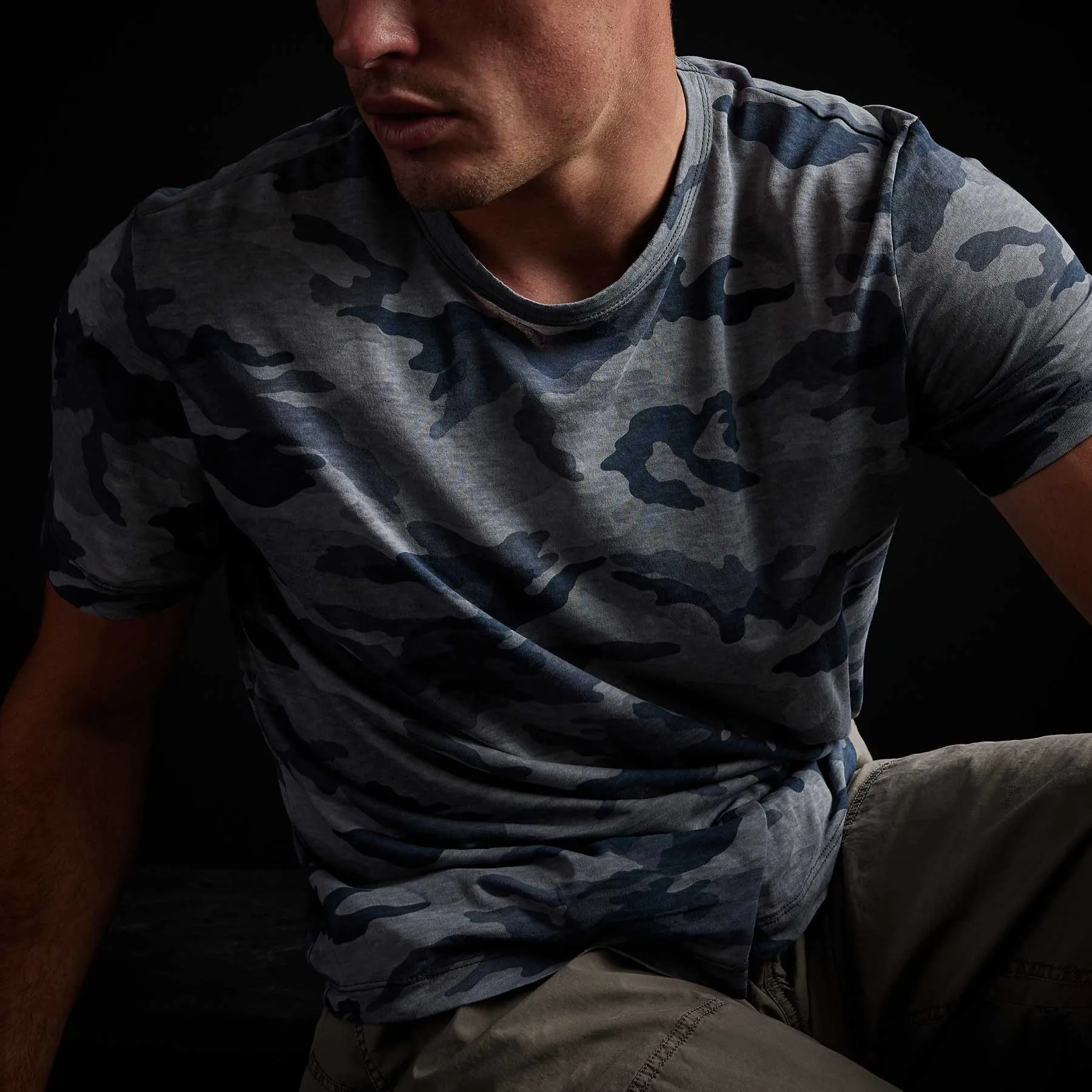 Clear Jersey Camo Crew - Storm Camo