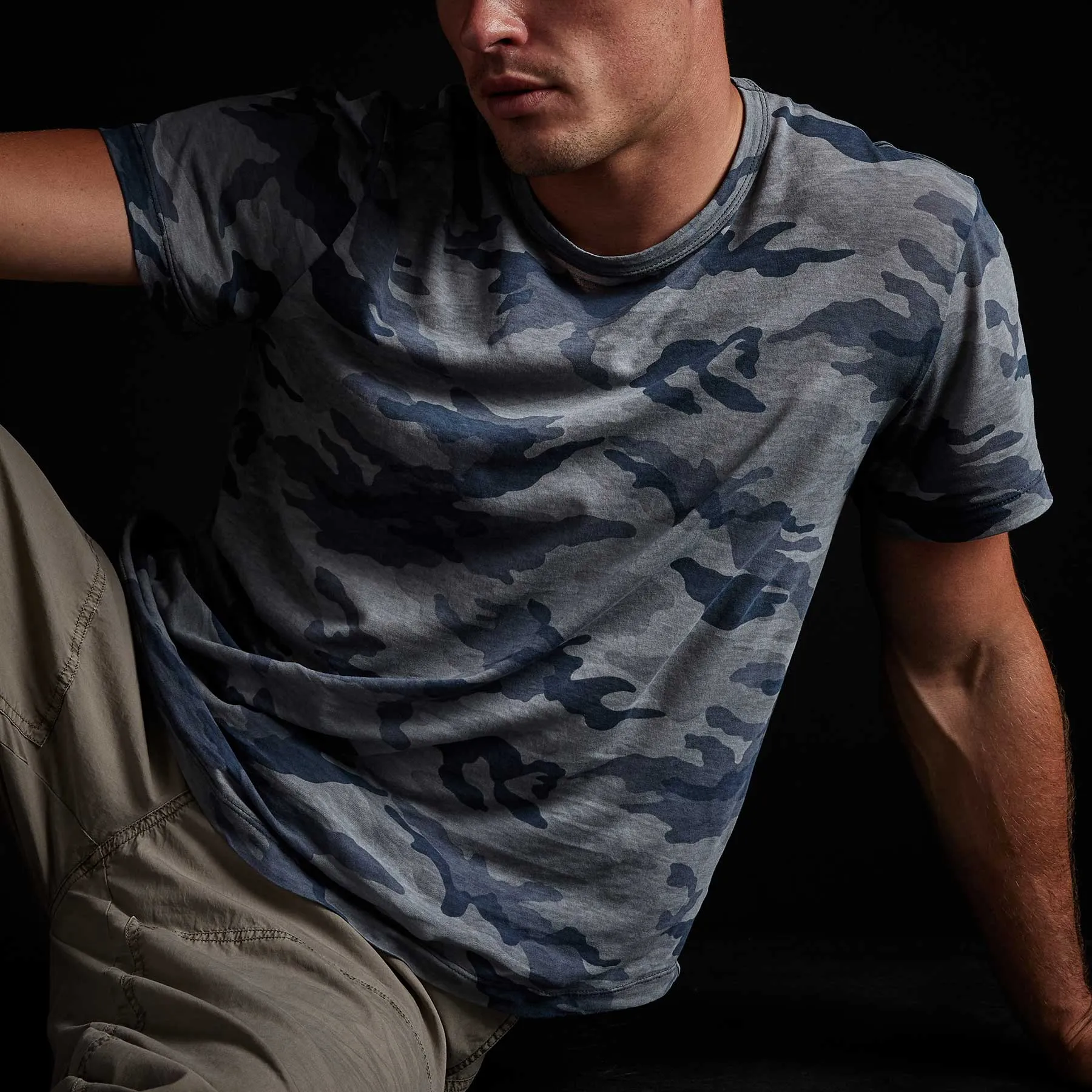 Clear Jersey Camo Crew - Storm Camo