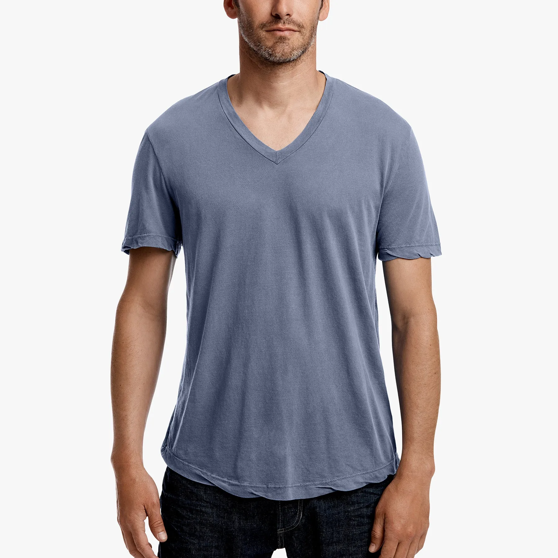 Clear Jersey V Neck - Selvedge